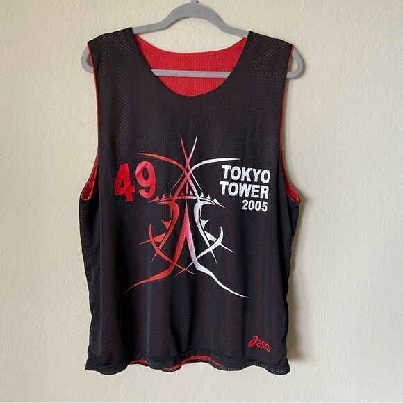 Asics Tokyo Tower 2005 Red Black Jersey Two Sided Size L - Picture 6 of 8